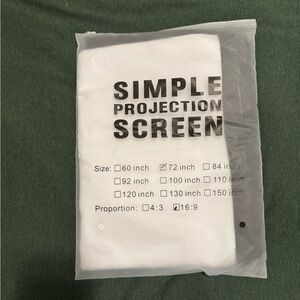 New Simple Projection Screen 72 inch
